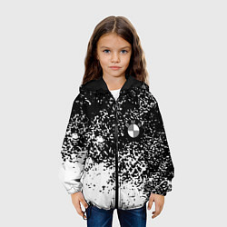 Куртка с капюшоном детская BMW краски текстура, цвет: 3D-черный — фото 2