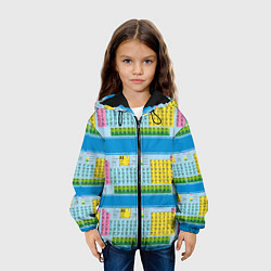 Куртка с капюшоном детская Узор из таблицы Менделеева, цвет: 3D-черный — фото 2