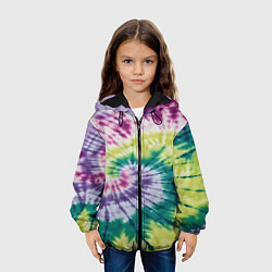 Куртка с капюшоном детская Тай-дай скруточка, цвет: 3D-черный — фото 2