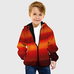 Куртка с капюшоном детская Красная изогнутая абстракция, цвет: 3D-черный — фото 2