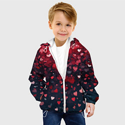 Куртка с капюшоном детская Гранатовые сердечки, цвет: 3D-белый — фото 2