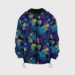 Куртка с капюшоном детская Abstract vector pattern, цвет: 3D-черный