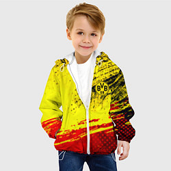 Куртка с капюшоном детская Borussia color краски спорт, цвет: 3D-белый — фото 2