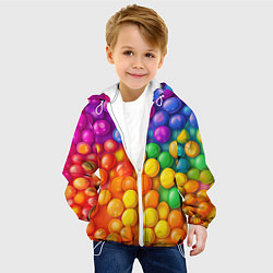 Куртка с капюшоном детская Разноцветные шарики, цвет: 3D-белый — фото 2