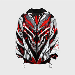 Куртка с капюшоном детская Агрессивный череп белый и красный, цвет: 3D-черный