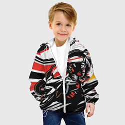 Куртка с капюшоном детская Мото-кросс, цвет: 3D-белый — фото 2