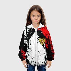 Куртка с капюшоном детская Россия краски текстура, цвет: 3D-белый — фото 2