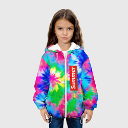 Куртка с капюшоном детская Color abstraction - summer, цвет: 3D-белый — фото 2
