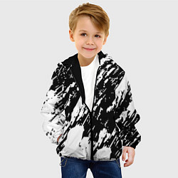 Куртка с капюшоном детская Просто краски штрихи, цвет: 3D-черный — фото 2