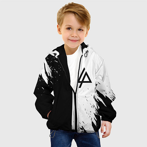 Детская куртка Linkin park краски чёрнобелый / 3D-Черный – фото 4
