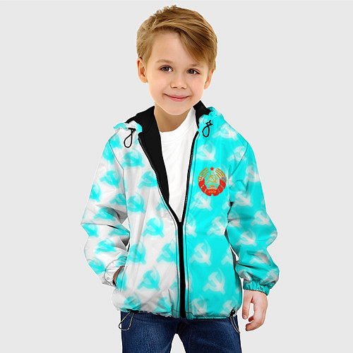 Детская куртка СССР текстура паттерн / 3D-Черный – фото 4