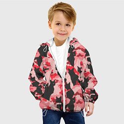 Куртка с капюшоном детская Розовый камуфляж из котов, цвет: 3D-белый — фото 2