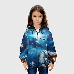 Куртка с капюшоном детская Mass Effect - space neon, цвет: 3D-черный — фото 2