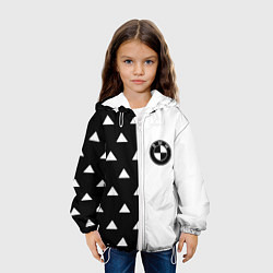 Куртка с капюшоном детская BMW геометрия, цвет: 3D-белый — фото 2