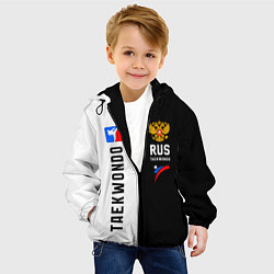 Куртка с капюшоном детская Тхэквондо черный и белый, цвет: 3D-черный — фото 2