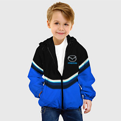 Куртка с капюшоном детская Mazda sport brend car, цвет: 3D-черный — фото 2