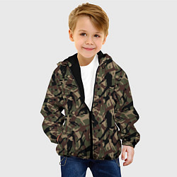 Куртка с капюшоном детская Футбол - камуфляж, цвет: 3D-черный — фото 2