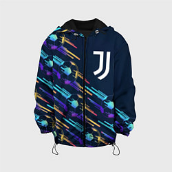 Куртка с капюшоном детская Juventus градиентные мячи, цвет: 3D-черный
