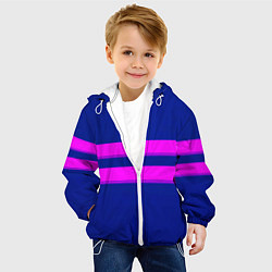 Куртка с капюшоном детская Фриск frisk Undertale полосы, цвет: 3D-белый — фото 2