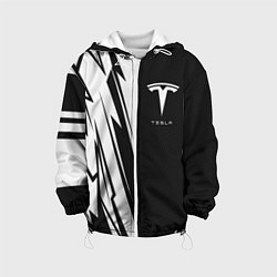 Куртка с капюшоном детская Tesla - carbon texture, цвет: 3D-белый