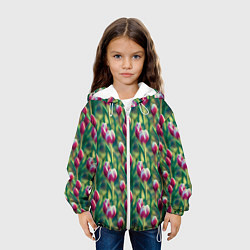 Куртка с капюшоном детская Весенние цветы на поляне, цвет: 3D-белый — фото 2