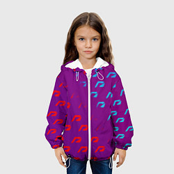 Куртка с капюшоном детская НФС лого градиент текстура, цвет: 3D-белый — фото 2