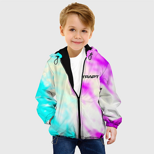 Детская куртка Trapt текстура градиент неоновые краски / 3D-Черный – фото 4