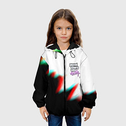 Куртка с капюшоном детская GTA glitch текстура вайсити, цвет: 3D-черный — фото 2