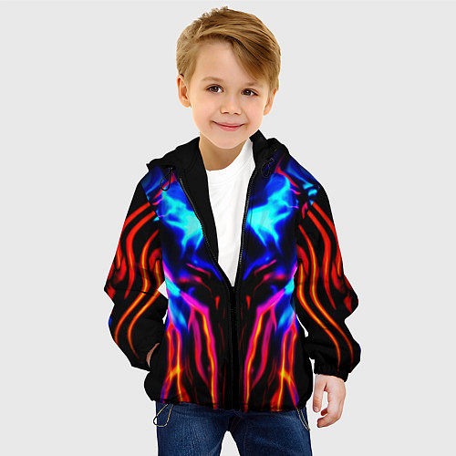 Детская куртка Неоновый киберкостюм / 3D-Черный – фото 4
