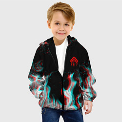 Куртка с капюшоном детская Warframe огонь глитч, цвет: 3D-черный — фото 2