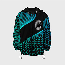 Куртка с капюшоном детская AC Milan football net, цвет: 3D-черный
