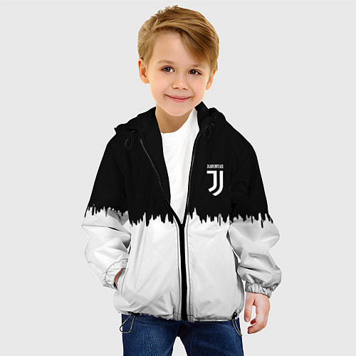 Детская куртка Juventus белый огонь текстура / 3D-Черный – фото 4