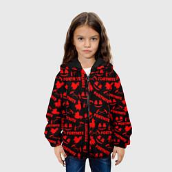 Куртка с капюшоном детская Fortnite pattern logo marshmello, цвет: 3D-черный — фото 2
