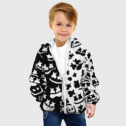 Куртка с капюшоном детская Marshmello music pattern, цвет: 3D-белый — фото 2