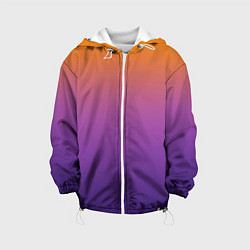 Куртка с капюшоном детская Градиент оранжево-фиолетовый, цвет: 3D-белый