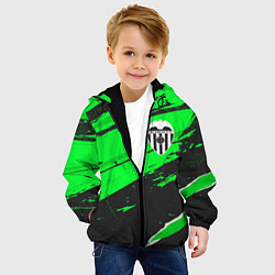 Куртка с капюшоном детская Valencia sport green, цвет: 3D-черный — фото 2