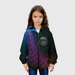 Куртка с капюшоном детская PSG футбольная сетка, цвет: 3D-черный — фото 2