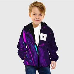 Куртка с капюшоном детская Roblox neon gaming, цвет: 3D-черный — фото 2