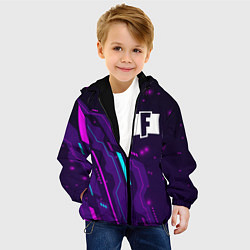 Куртка с капюшоном детская Fortnite neon gaming, цвет: 3D-черный — фото 2