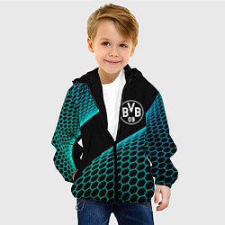 Куртка с капюшоном детская Borussia football net, цвет: 3D-черный — фото 2