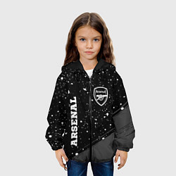 Куртка с капюшоном детская Arsenal sport на темном фоне вертикально, цвет: 3D-черный — фото 2