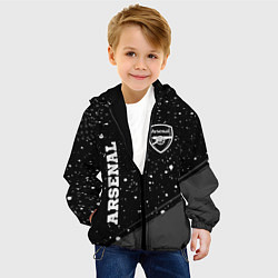 Куртка с капюшоном детская Arsenal sport на темном фоне вертикально, цвет: 3D-черный — фото 2