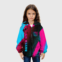 Куртка с капюшоном детская Bayer 04 - neon gradient вертикально, цвет: 3D-черный — фото 2