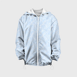 Куртка с капюшоном детская Паттерн бело-голубой, цвет: 3D-белый