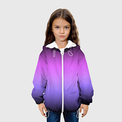 Куртка с капюшоном детская Градиент чёрно-сиреневый, цвет: 3D-белый — фото 2