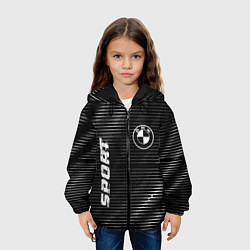 Куртка с капюшоном детская BMW sport metal, цвет: 3D-черный — фото 2