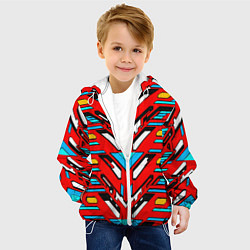 Куртка с капюшоном детская Красно-синяя техно броня, цвет: 3D-белый — фото 2