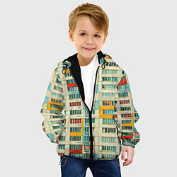 Куртка с капюшоном детская Яркая панелька, цвет: 3D-черный — фото 2
