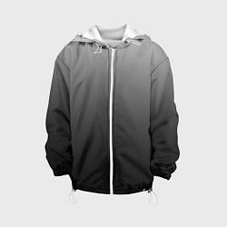 Куртка с капюшоном детская От серого к черному оттенки серого, цвет: 3D-белый