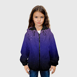 Куртка с капюшоном детская Розово-сине-чёрный градиент абстрактный, цвет: 3D-черный — фото 2